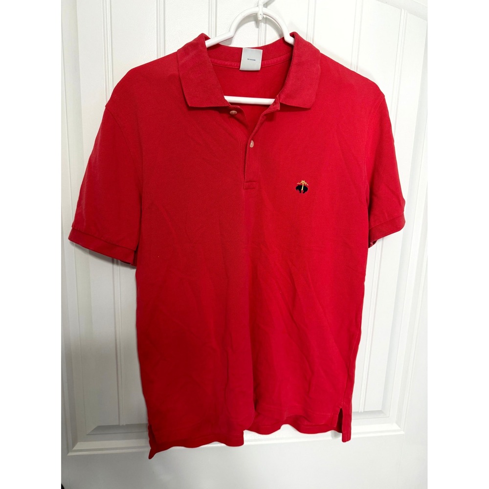 Brooks Brothers Polo Shirt Mens Medium Red Slim Fit Performance Cotton Logo